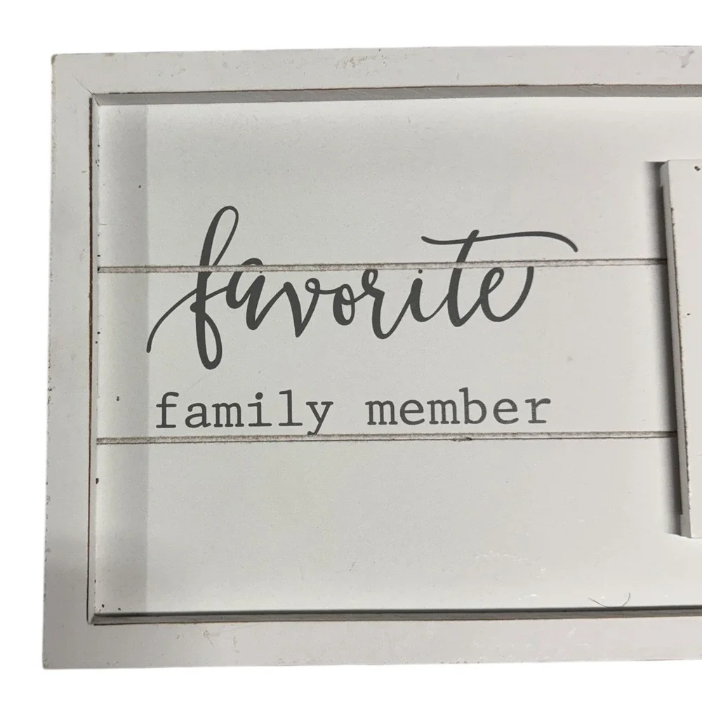 Mud Pie Favorite Family Member Picture Frame Distressed Wood Photo‎ Display